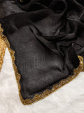 Jalpari New Lunch Plain crush Fendy super hot gum Val-Moti lace Pattern in limited edition Saree