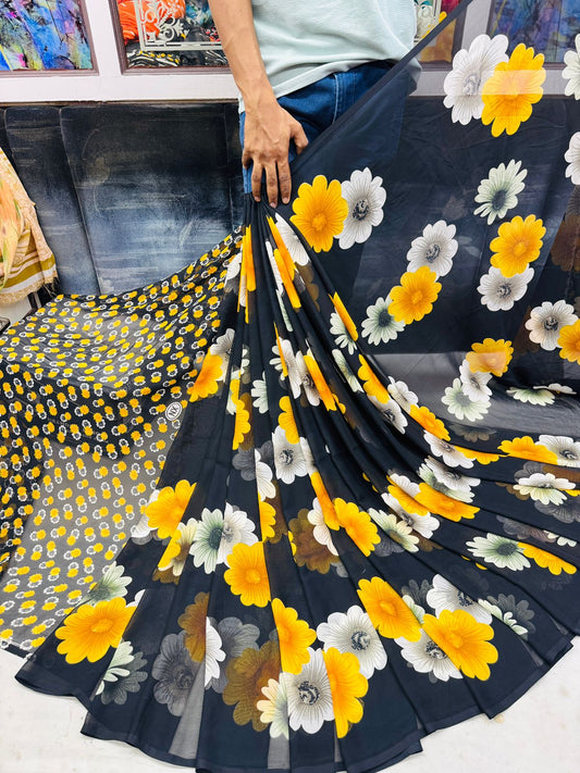 Designer Weightless Georgette Beautiful Printed Saree