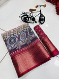 Jalpari Sparkle Zari Jacquard Border Beautiful Colors Full Saree