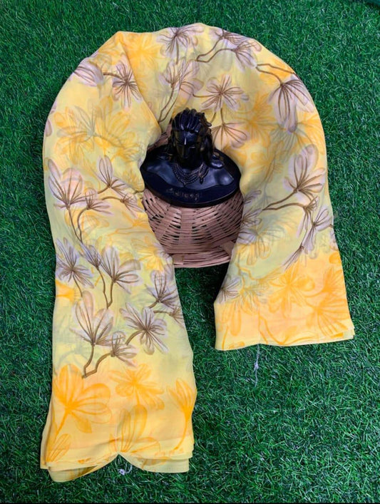 Georgette Beautiful Printed Designer Weightless Saree