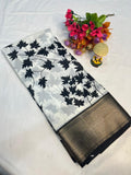 Dola Jequard Border Warli Digital printed saree with Bandhani printed beautiful Art Work With Blouse