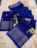 DOLA SILK SPARKLE ZARI PAAN PRINT WITH JACQUARD BODAR FANCY BLOUSE