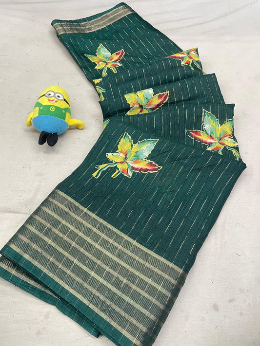 DOLA SILK SPARKLE ZARI PAAN PRINT WITH JACQUARD BODAR