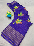 DOLA SILK SPARKLE ZARI PAAN PRINT WITH JACQUARD BODAR
