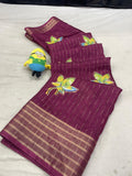 DOLA SILK SPARKLE ZARI PAAN PRINT WITH JACQUARD BODAR