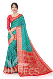 Trendy Women's Chanderi Silk Jaqurd Digital Print Border Daily Wear Printed Saree with Blouse Piece