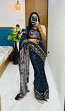 Bollywood Pure Japan Crape Silk & Gajji Silk Bollywood Saree with Printed Blouse