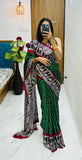 Bollywood Pure Japan Crape Silk & Gajji Silk Bollywood Saree with Printed Blouse