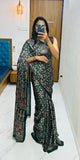 Soft Gajji Silk Bollywood Saree with Crape Silk Printed Pallu & Contrast Blouse