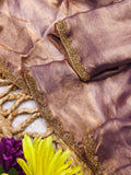 Jalpari Fendy Plain crush with super hit gum Val-Moti lace Pattern in limited edition Saree