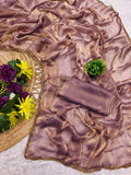 Jalpari Fendy Plain crush with super hit gum lace Pattern in limited edition Saree