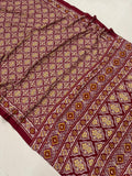 New Trending Silk Bollywood Designer Saree with Printed Pallu & Contrast Blouse