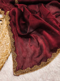 Jalpari New Lunch Plain crush Fendy super hot gum Val-Moti lace Pattern in limited edition Saree