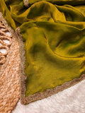 Jalpari Fendy Plain crush with super hit gum Val-Moti lace Pattern in limited edition Saree