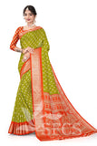 Trendy Women's Chanderi Silk Jaqurd Digital Print Border Daily Wear Printed Saree with Blouse Piece