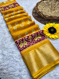 DOLA SILK SPARKLE ZARI BANDHANI PATOLA PRINT WITH JACQUARD BODAR