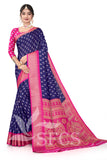 Trendy Women's Chanderi Silk Jaqurd Digital Print Border Daily Wear Printed Saree with Blouse Piece