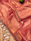 Jalpari Fendy Plain crush with super hit gum Val-Moti lace Pattern in limited edition Saree