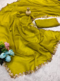 Jalpari Chiffon Golden Shining Sequnce lace Pattern in limited edition Saree