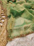 Jalpari Fendy Plain crush with super hit gum Val-Moti lace Pattern in limited edition Saree