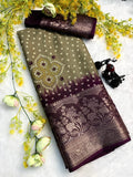 Jalpari Saree Dola Bandhni Print Jacquard Border Beautiful Border Saree With Blouse