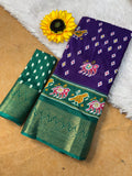 DOLA SILK SPARKLE ZARI BANDHANI PRINT WITH JACQUARD BODAR