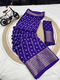 Printed Marshmallow Soft Silk Saree With Beautiful Leriya Print Design