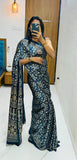 Soft Gajji Silk Bollywood Saree with Crape Silk Printed Pallu & Contrast Blouse