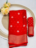 Heavy marshmallow Soft Silk Saree With Beautiful floral print Design