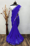 Trendy Women's Brasso Chiffon Saree