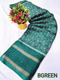 Dola Sequnce Jequard Border Digital Warli Printed Beautiful Art Work Saree