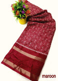 Dola Sequnce Jequard Border Digital Warli Printed Beautiful Art Work Saree