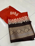 Dola Jequard Border Digital Flower Printed Saree & Beautiful Art Work Saree