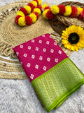 NEW DOLA SILK SPARKLE ZARI FLOWER PRINT WITH JACQUARD BODAR FANCY BLOUSE