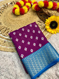NEW DOLA SILK SPARKLE ZARI FLOWER PRINT WITH JACQUARD BODAR FANCY BLOUSE
