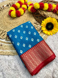 NEW DOLA SILK SPARKLE ZARI FLOWER PRINT WITH JACQUARD BODAR FANCY BLOUSE