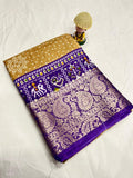 Dola Jequard Border Warli Digital printed saree with Bandhani printed beautiful Art Work With Blouse