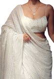 Trendy Women's Chiffon Georgette Embroidered Daily Wear Georgette Saree