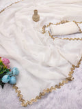 Jalpari Chiffon Golden Shining Sequnce lace Pattern in limited edition Saree