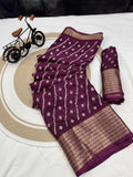 Printed Marshmallow Soft Silk Saree With Beautiful Leriya Print Design