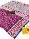 Bollywood Pure Japan Crape Silk & Gajji Silk Bollywood Saree with Printed Blouse