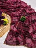 Jalpari Fendy New Lunch Plain crush with super hit gum Val-Moti lace Pattern in limited edition Saree