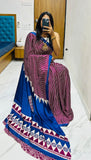 Pure Japan Crape Silk & Gajji Silk Bollywood Saree with Printed Blouse