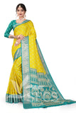 Trendy Women's Chanderi Silk Jaqurd Digital Print Border Daily Wear Printed Saree with Blouse Piece