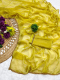 Jalpari Fendy New Lunch Plain crush with super hit gum Val-Moti lace Pattern in limited edition Saree