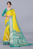 Trendy Women's Chanderi Silk Jaqurd Digital Print Border Daily Wear Printed Saree with Blouse Piece
