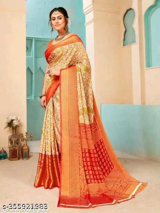 Brasso Chiffon Saree with Blouse Piece